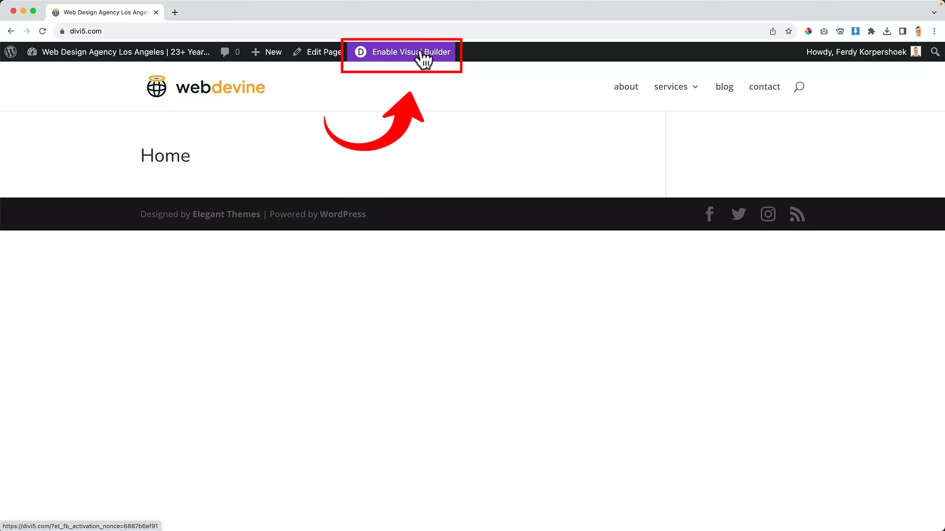 Divi Theme Tutorial: Complete WordPress Website Setup Enable Divi visual builder on WordPress