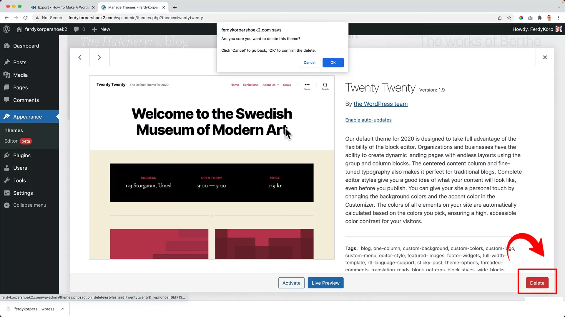 Migrate Any WordPress Website to a New Domain for Free 13 233 Delete Wp Theme